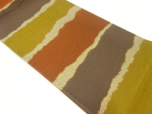 JAPANESE FUKURO OBI / WOVEN ABSTRACT STRIPE